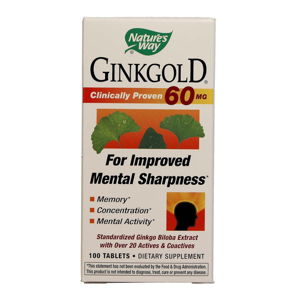 Nature’s Way, Ginkgold 60 mg, 100 Tablets - 033674067352 | Hilife Vitamins