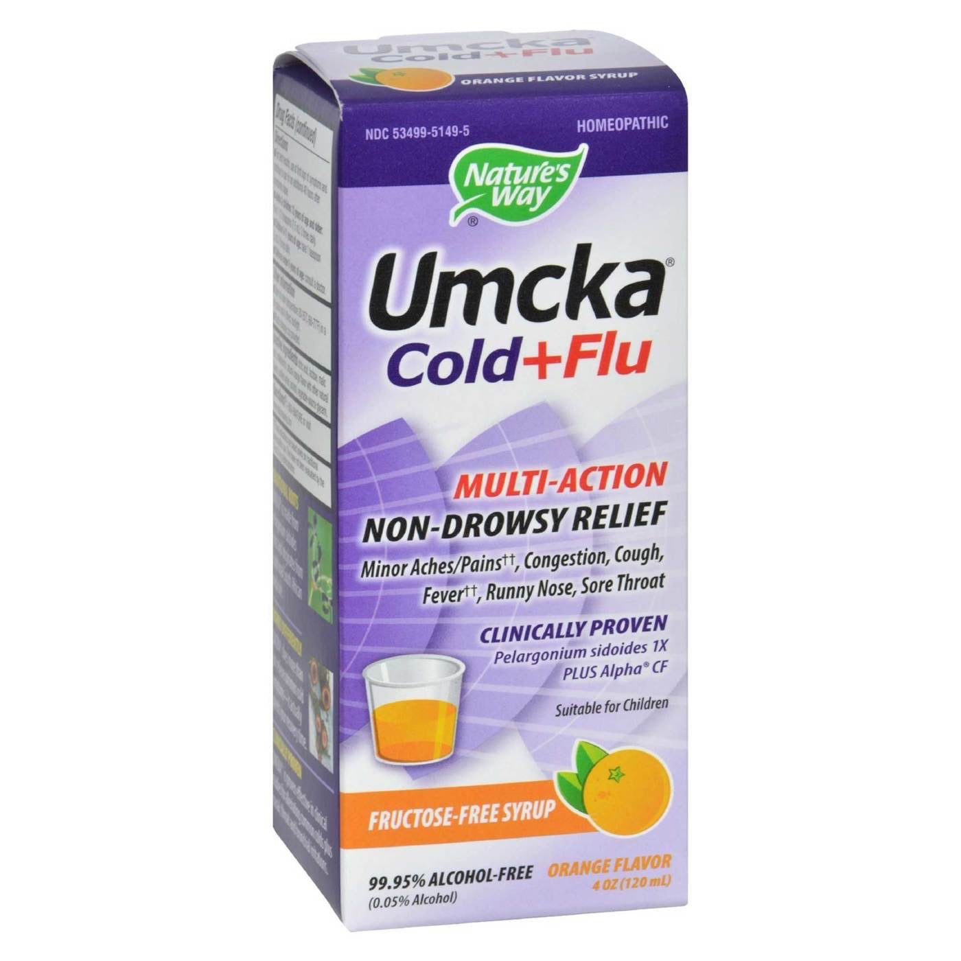 Nature’s Way, Umcka Cold & Flu Orange Syrup, 4 Oz - 033674151495 | Hilife Vitamins