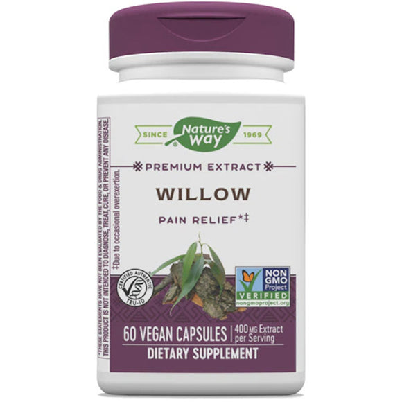 Nature’s Way, White Willow Bark Standardized Extract, 60 Vegetarian Capsules - 033674636008 | Hilife Vitamins