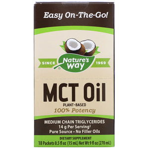 Nature’s Way, MCT Oil Single Serve Packets, 18 Packet - 033674123034 | Hilife Vitamins