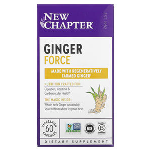 New Chapter, Ginger Force, 60 Vegetarian Capsules - 727783900432 | Hilife Vitamins