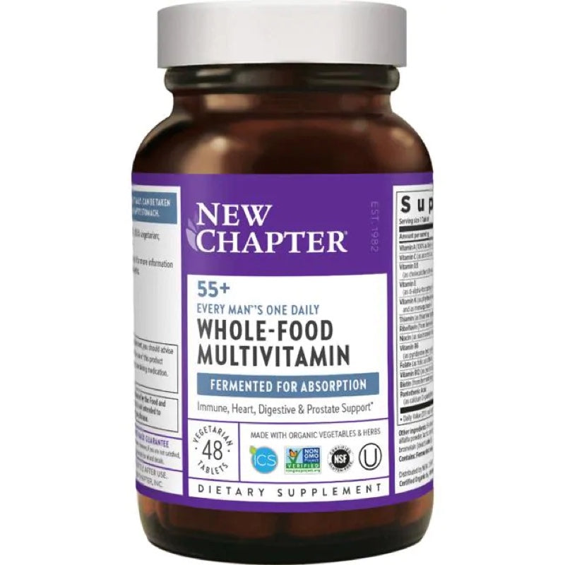 New Chapter, One Daily, Every Man’s Multivitamin 55+, 48 Tablets UPC 727783901279 | HiLife Vitamins