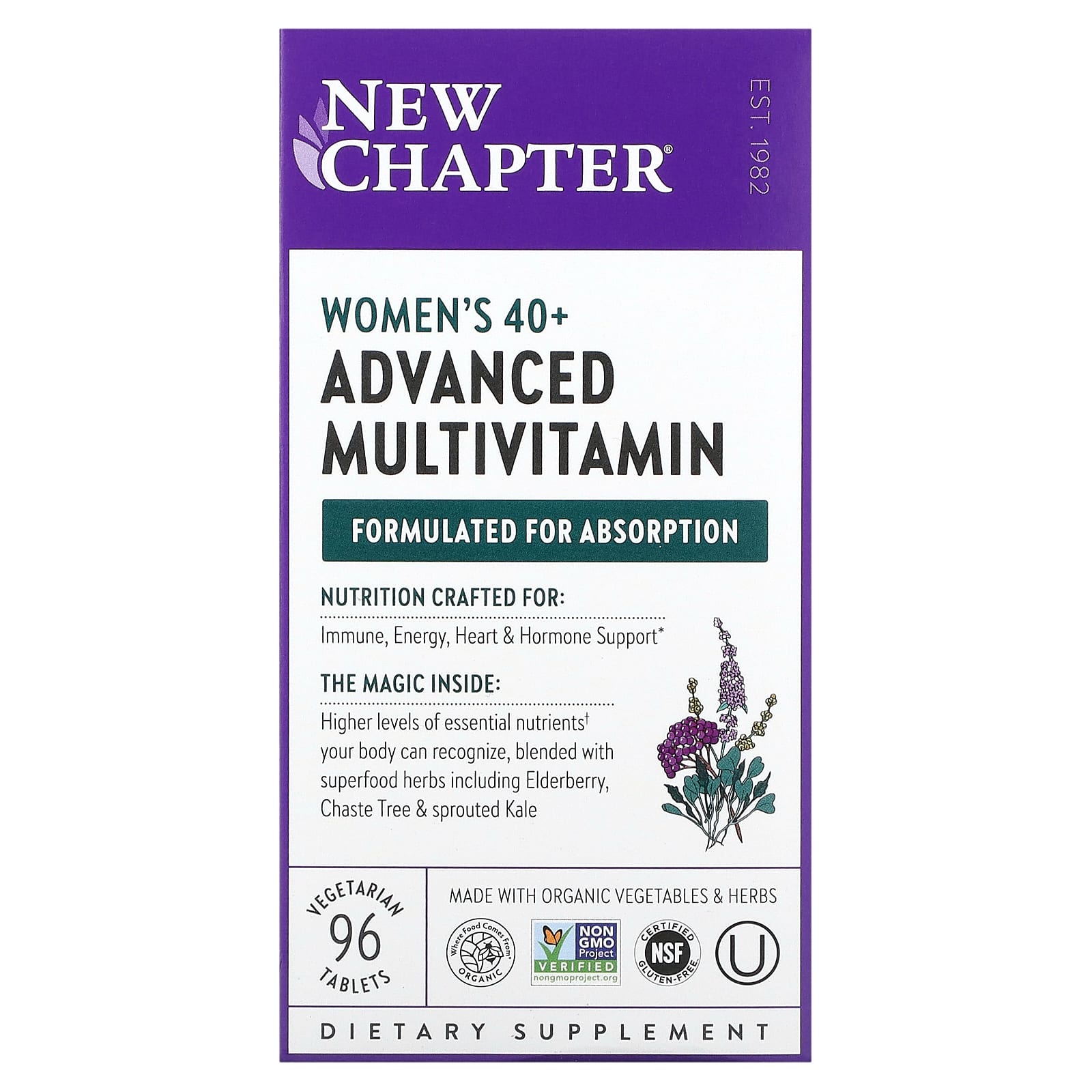 New Chapter, Women's 40+ Advanced Multivitamin, 96 Tablets UPC 727783003119 | HiLife Vitamins