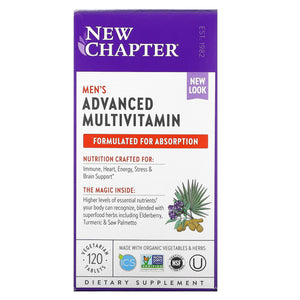 New Chapter, Men’s Advanced Multivitamin, 120 Vegetarian Tablets - 727783003249 | Hilife Vitamins