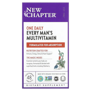 New Chapter, Every Man's One Daily, 48 Tablets - 727783003270 | Hilife Vitamins