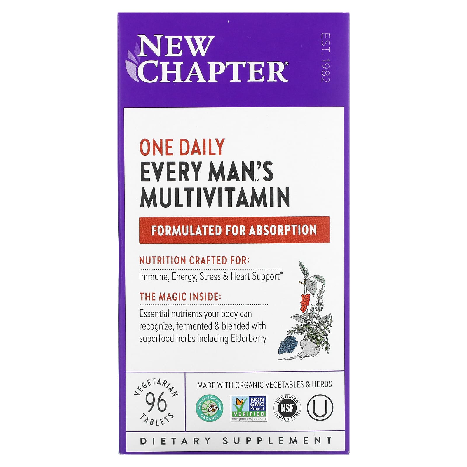 New Chapter, One Daily, Every Man’s Multivitamin, 96 Tablets UPC 727783003331 | HiLife Vitamins