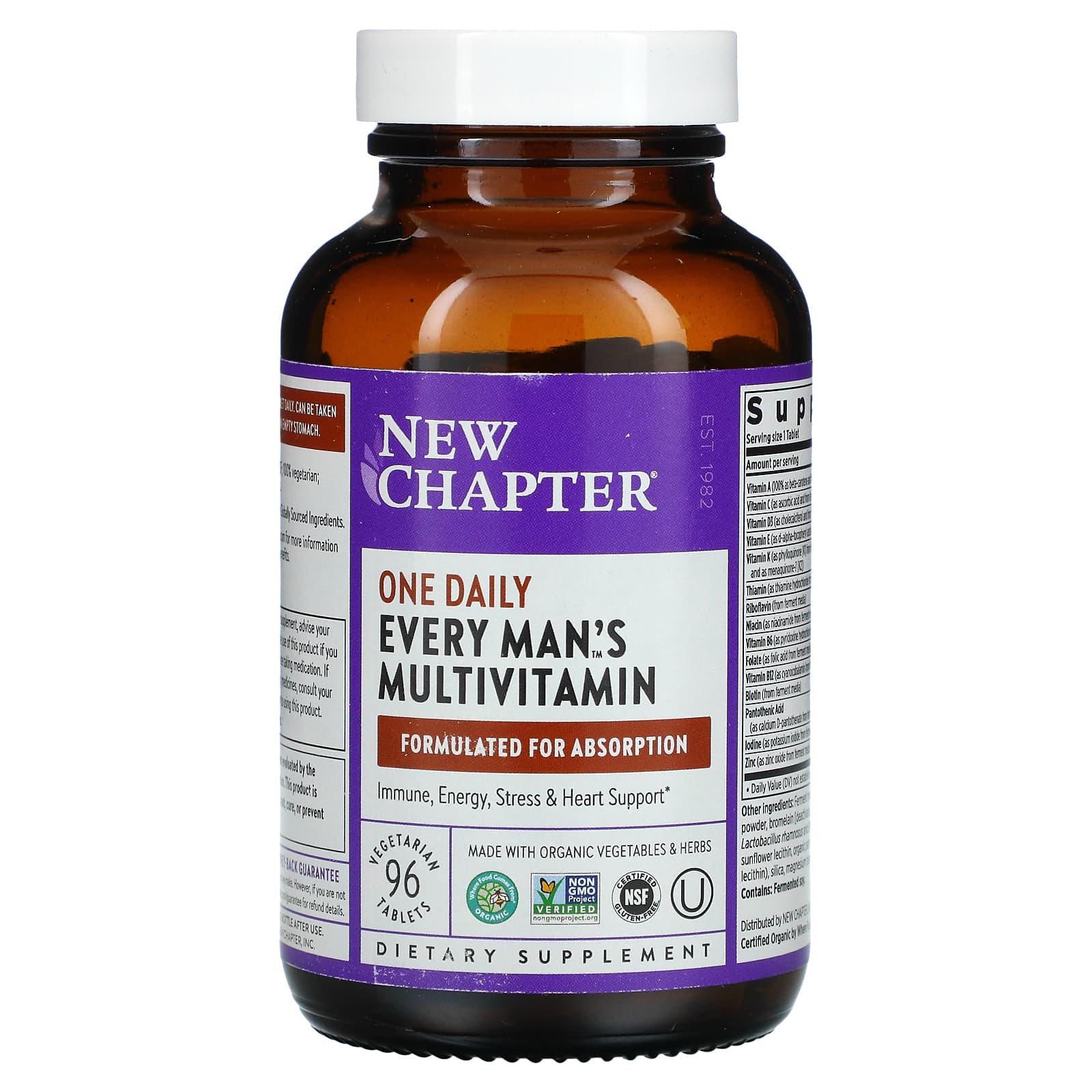 New Chapter, One Daily, Every Man’s Multivitamin, 96 Tablets UPC 727783003331 | HiLife Vitamins
