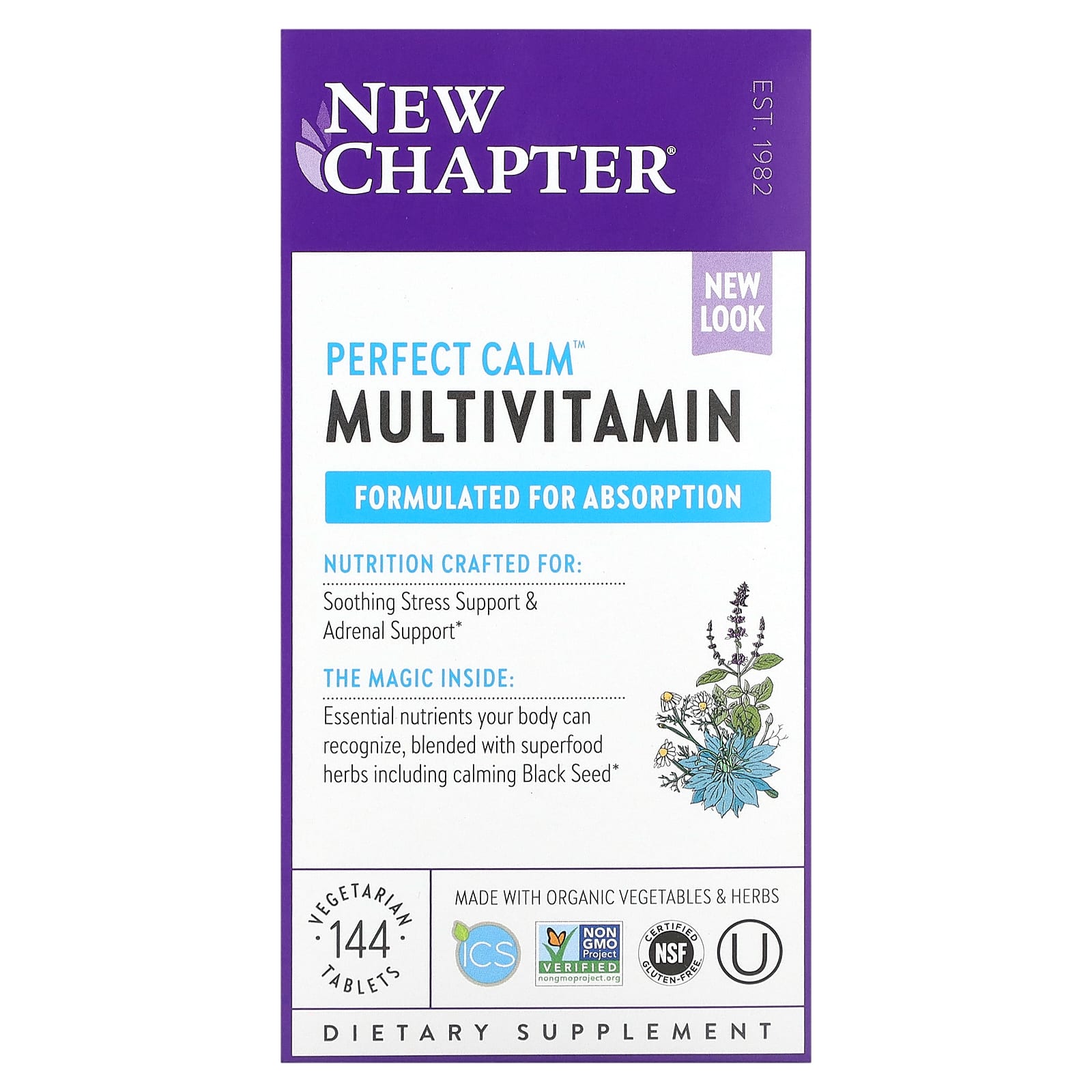 New Chapter, Perfect Calm, 144 Tablets UPC 727783003386 | HiLife Vitamins