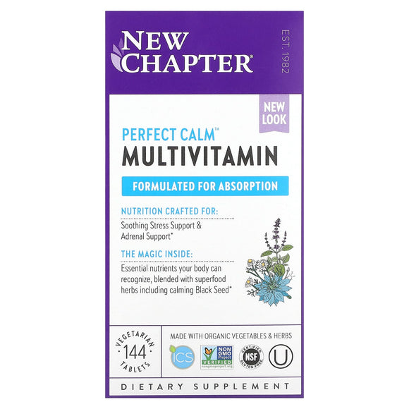 New Chapter, Perfect Calm, 144 Tablets - 727783003386 | Hilife Vitamins