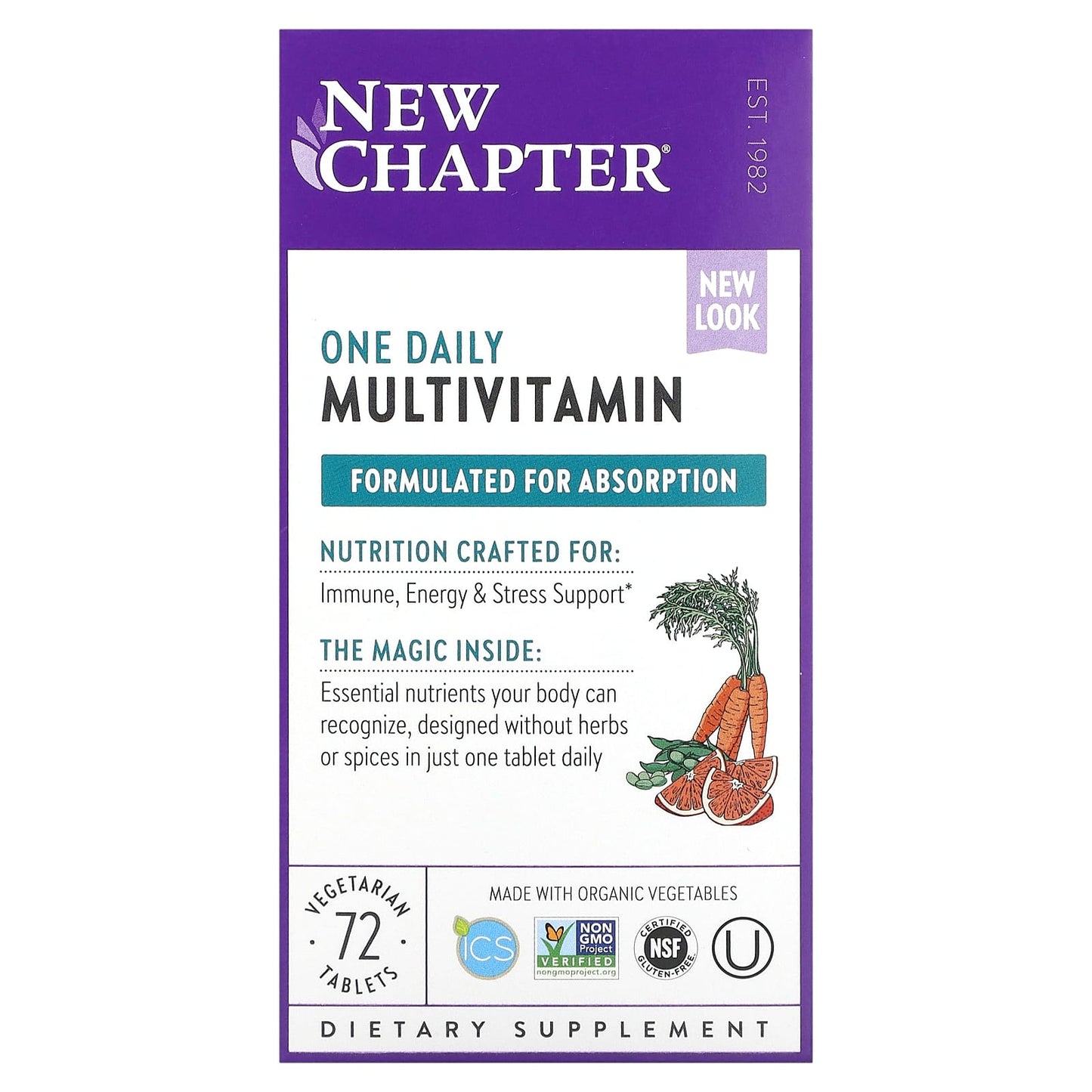 New Chapter, Only One, 72 Tablets UPC 727783003607 | HiLife Vitamins