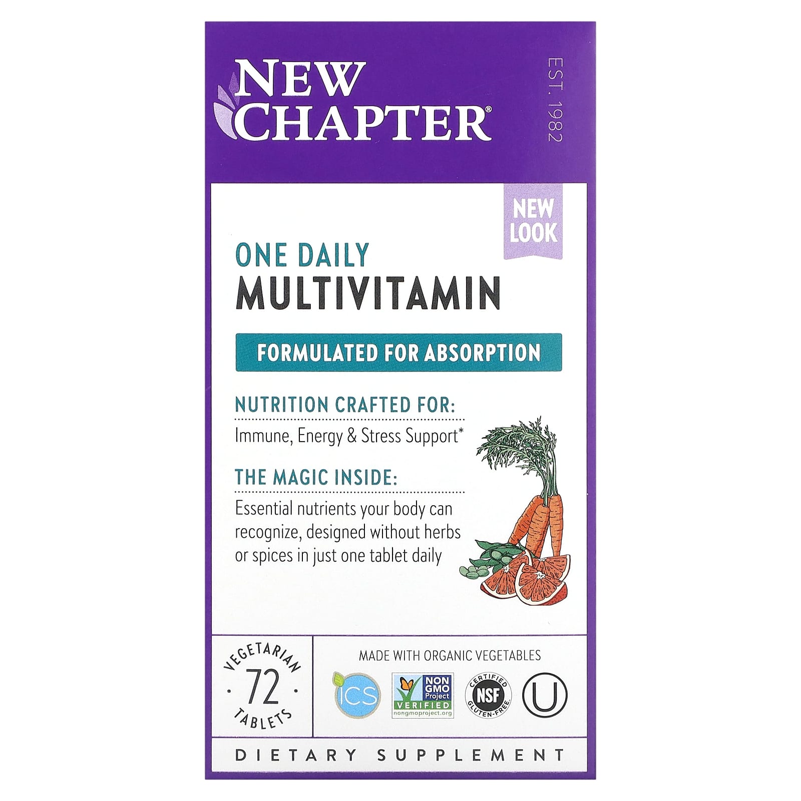 New Chapter, Only One, 72 Tablets UPC 727783003607 | HiLife Vitamins