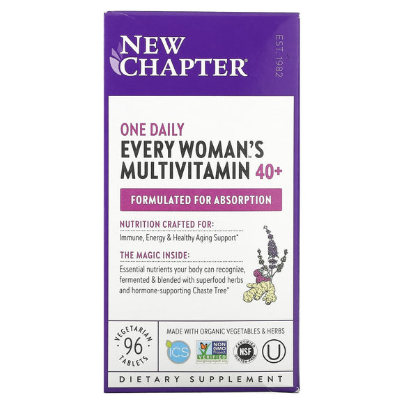 New Chapter, Every Woman's One Daily 40+, 96 Tablets - 727783003645 | Hilife Vitamins
