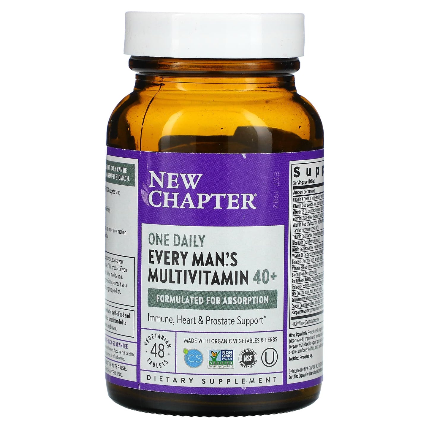 New Chapter, Every Mans One Daily 40+, 48 Tablets UPC 727783003706 | HiLife Vitamins