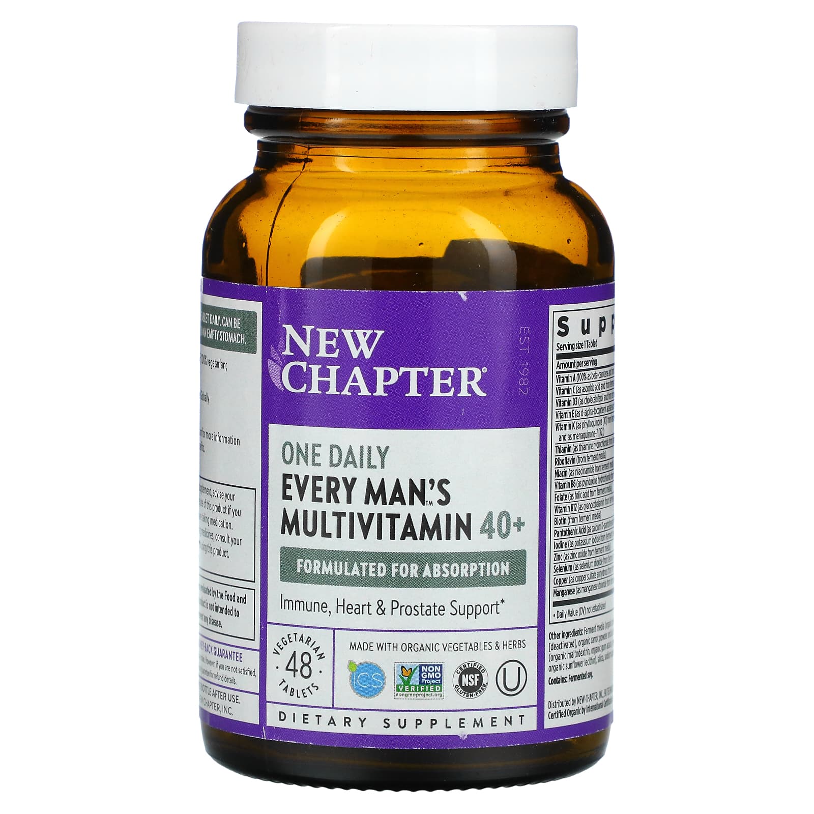 New Chapter, Every Mans One Daily 40+, 48 Tablets UPC 727783003706 | HiLife Vitamins