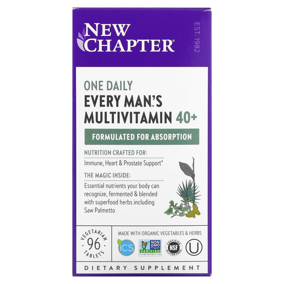 New Chapter, Every Man's One Daily 40+, 96 Tablets - 727783003737 | Hilife Vitamins