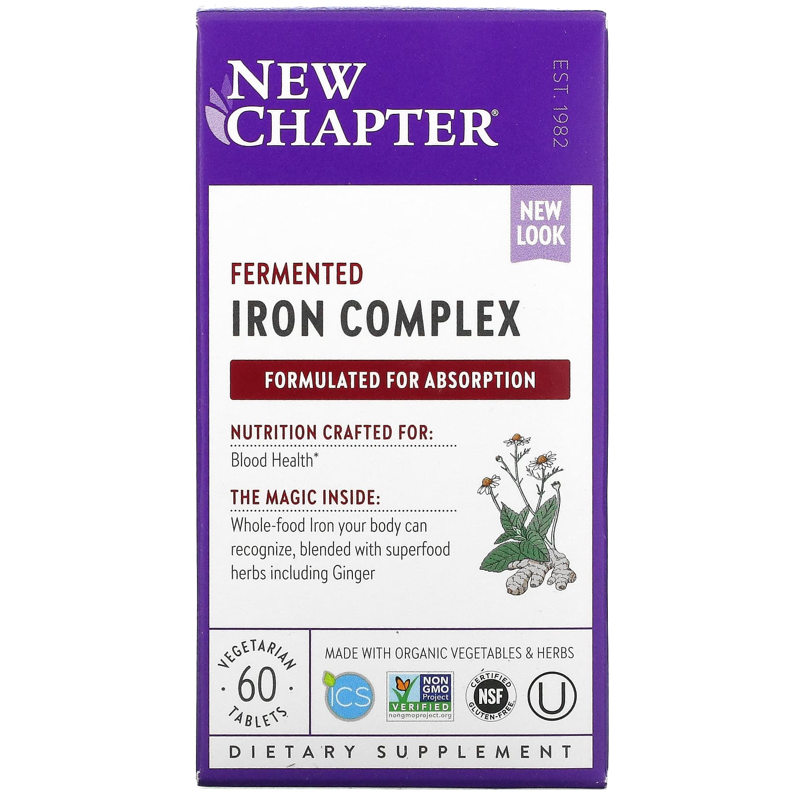 New Chapter, Every Woman's Iron Support, 60 Tablets UPC 727783006363 | HiLife Vitamins