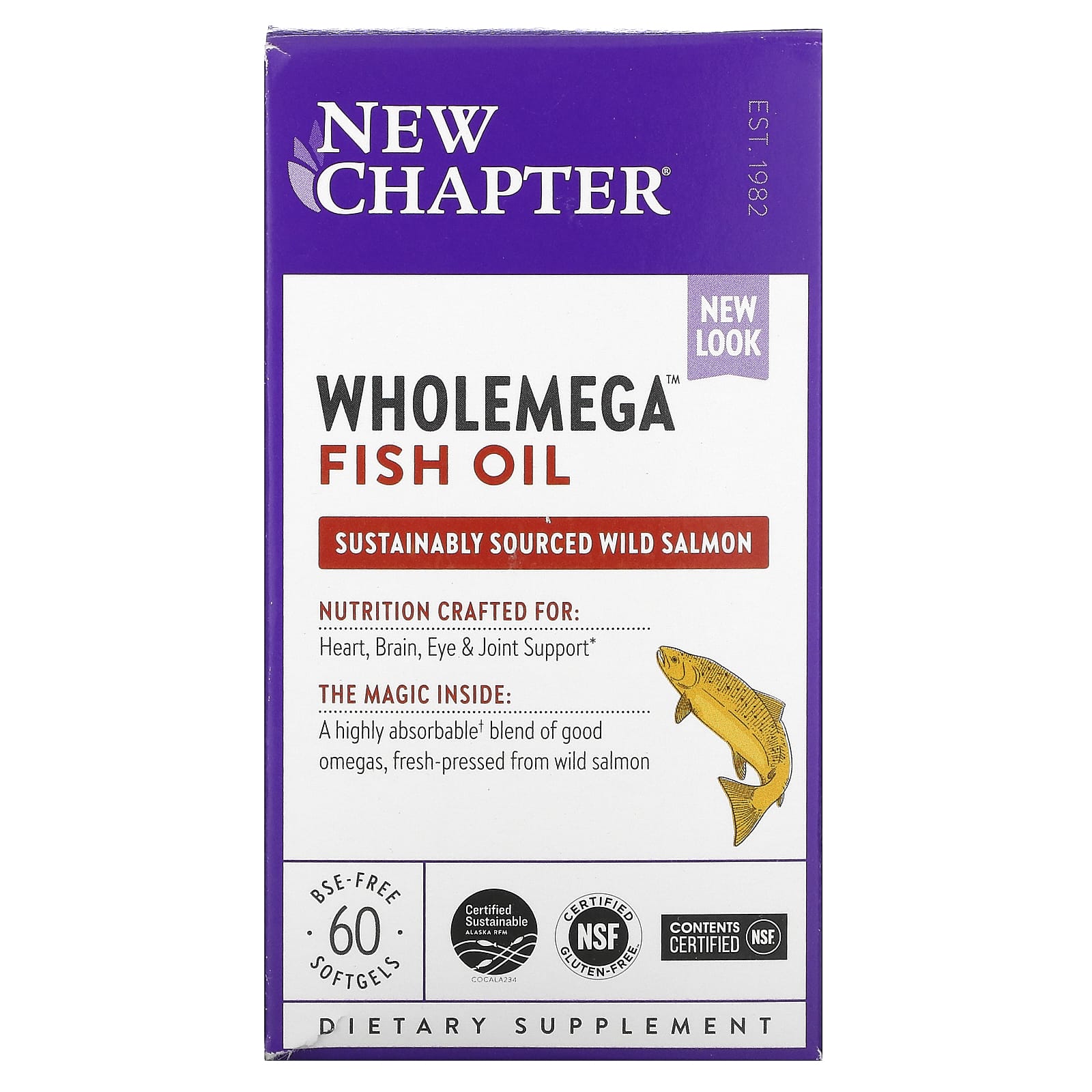 New Chapter, Wholemega 1,000 mg, 60 Softgels UPC 727783050021 | HiLife Vitamins