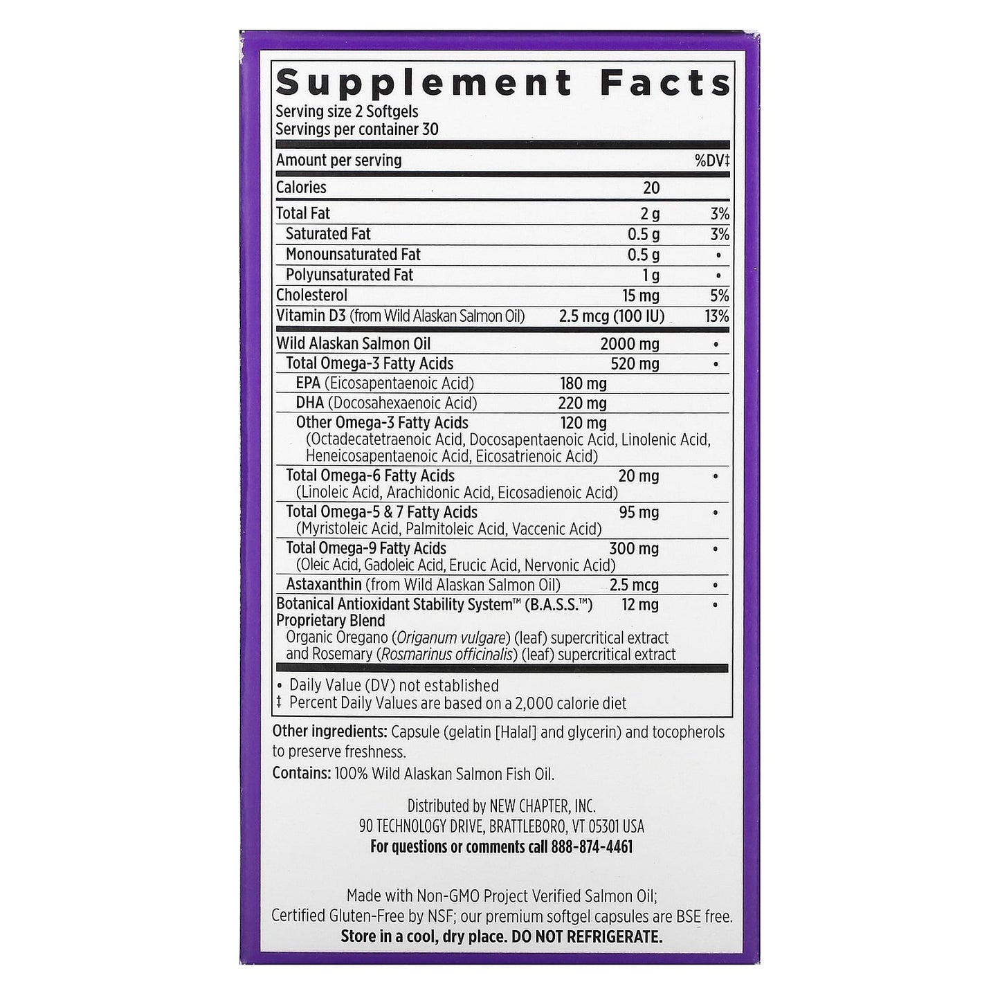 New Chapter, Wholemega 1,000 mg, 60 Softgels UPC 727783050021 | HiLife Vitamins
