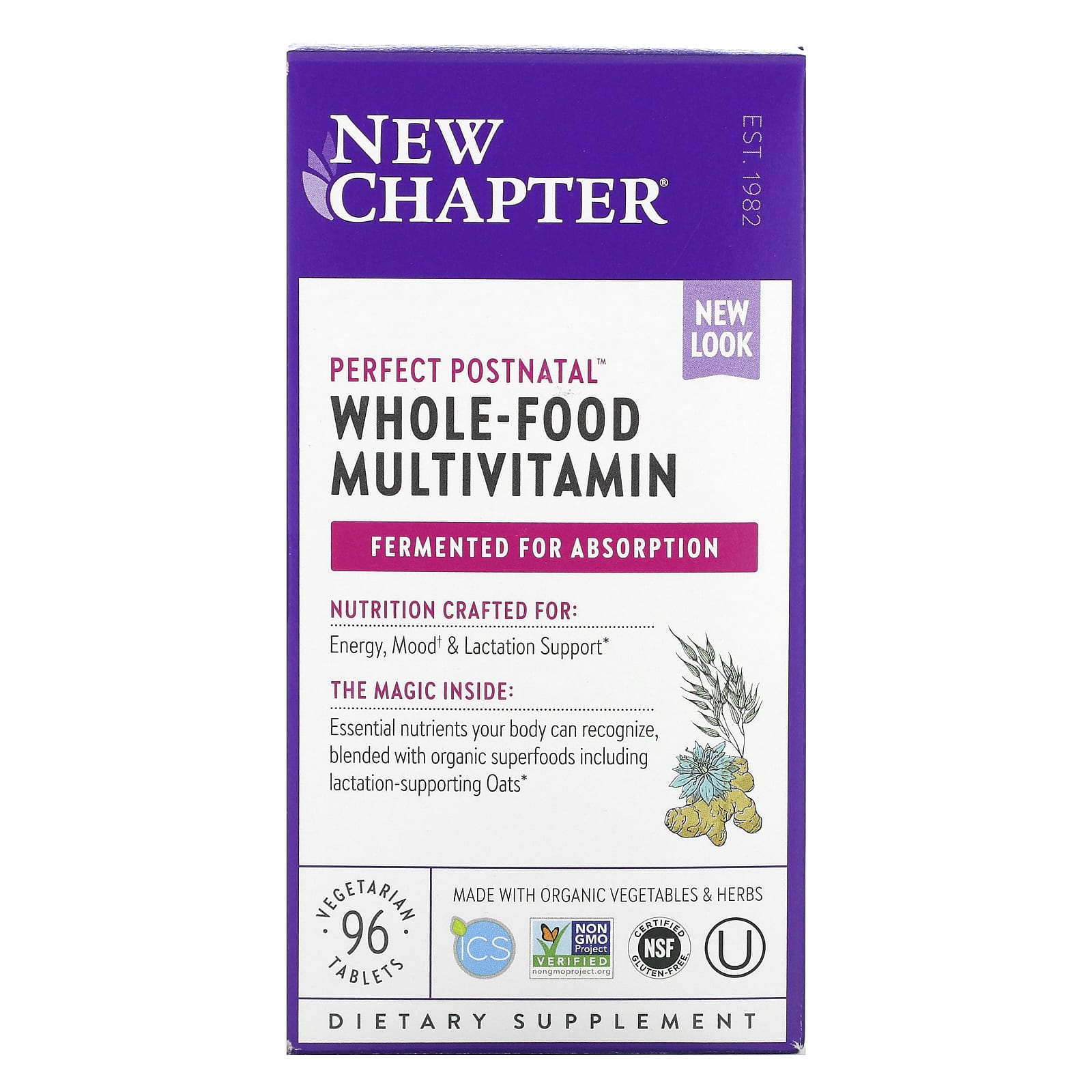 New Chapter, Perfect Postnatal, 96 Tablets UPC 727783900579 | HiLife Vitamins