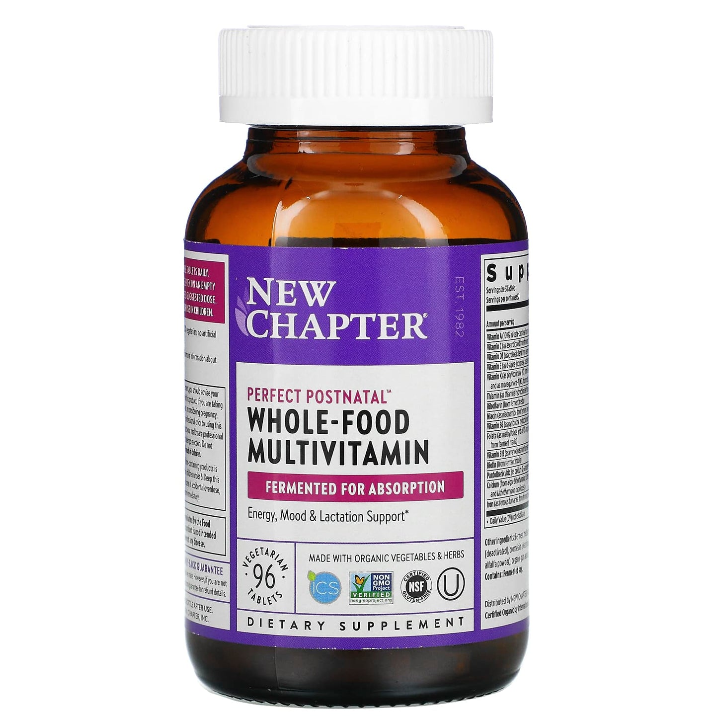 New Chapter, Perfect Postnatal, 96 Tablets UPC 727783900579 | HiLife Vitamins
