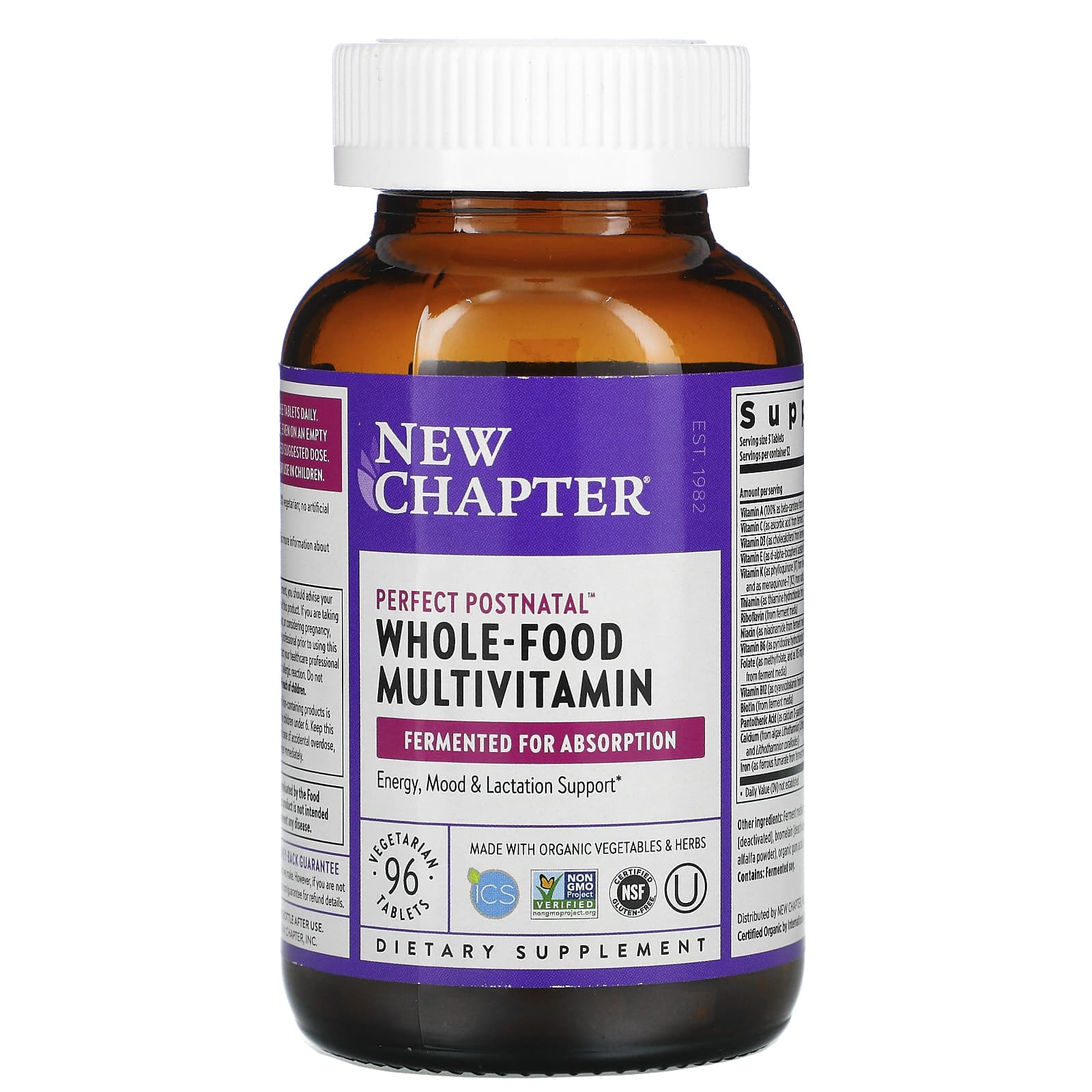 New Chapter, Perfect Postnatal, 96 Tablets UPC 727783900579 | HiLife Vitamins