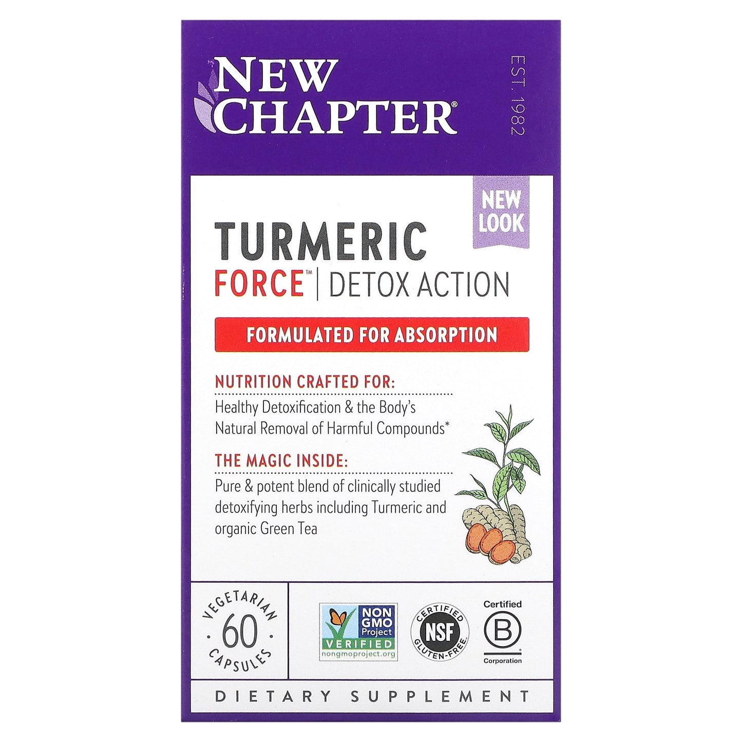 New Chapter, Turmeric Force Detox, 60 Capsules UPC 727783901217 | HiLife Vitamins