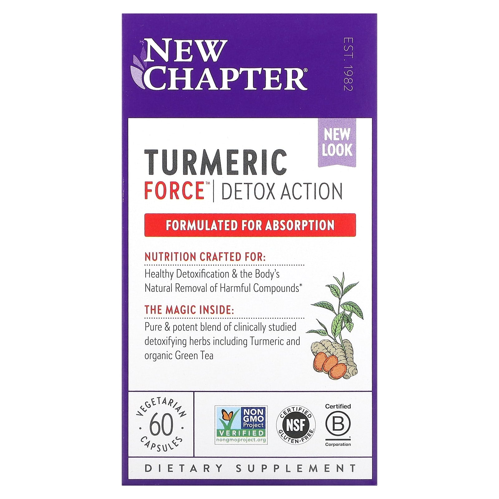 New Chapter, Turmeric Force Detox, 60 Capsules UPC 727783901217 | HiLife Vitamins