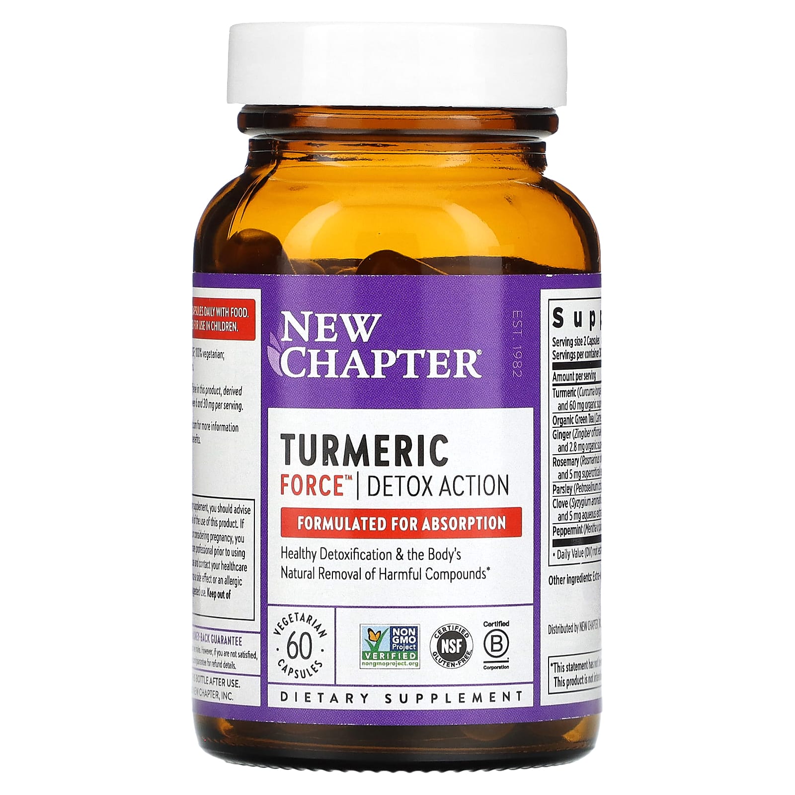 New Chapter, Turmeric Force Detox, 60 Capsules UPC 727783901217 | HiLife Vitamins