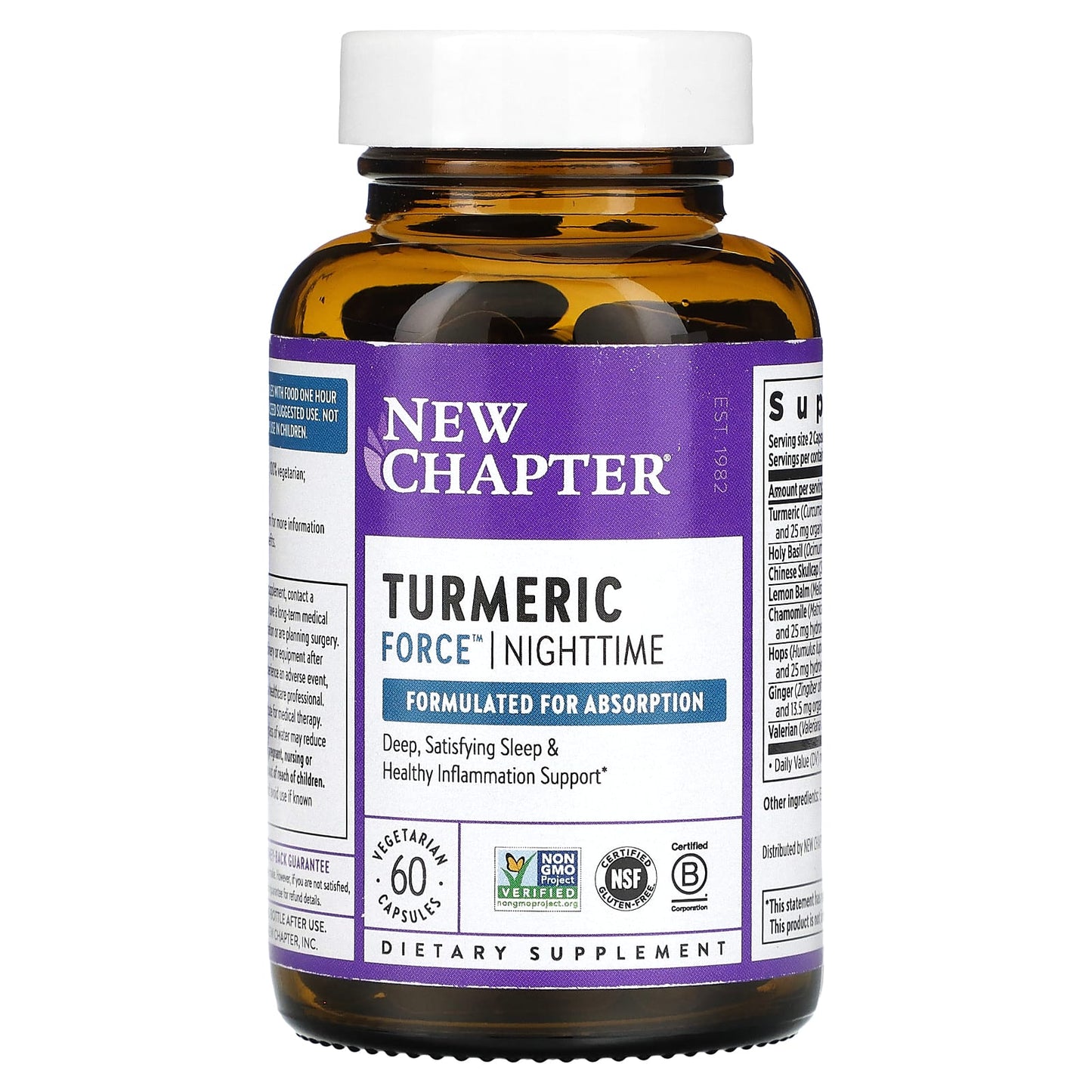 New Chapter, Turmeric Force Nighttime, 60 Capsules UPC 727783901224 | HiLife Vitamins