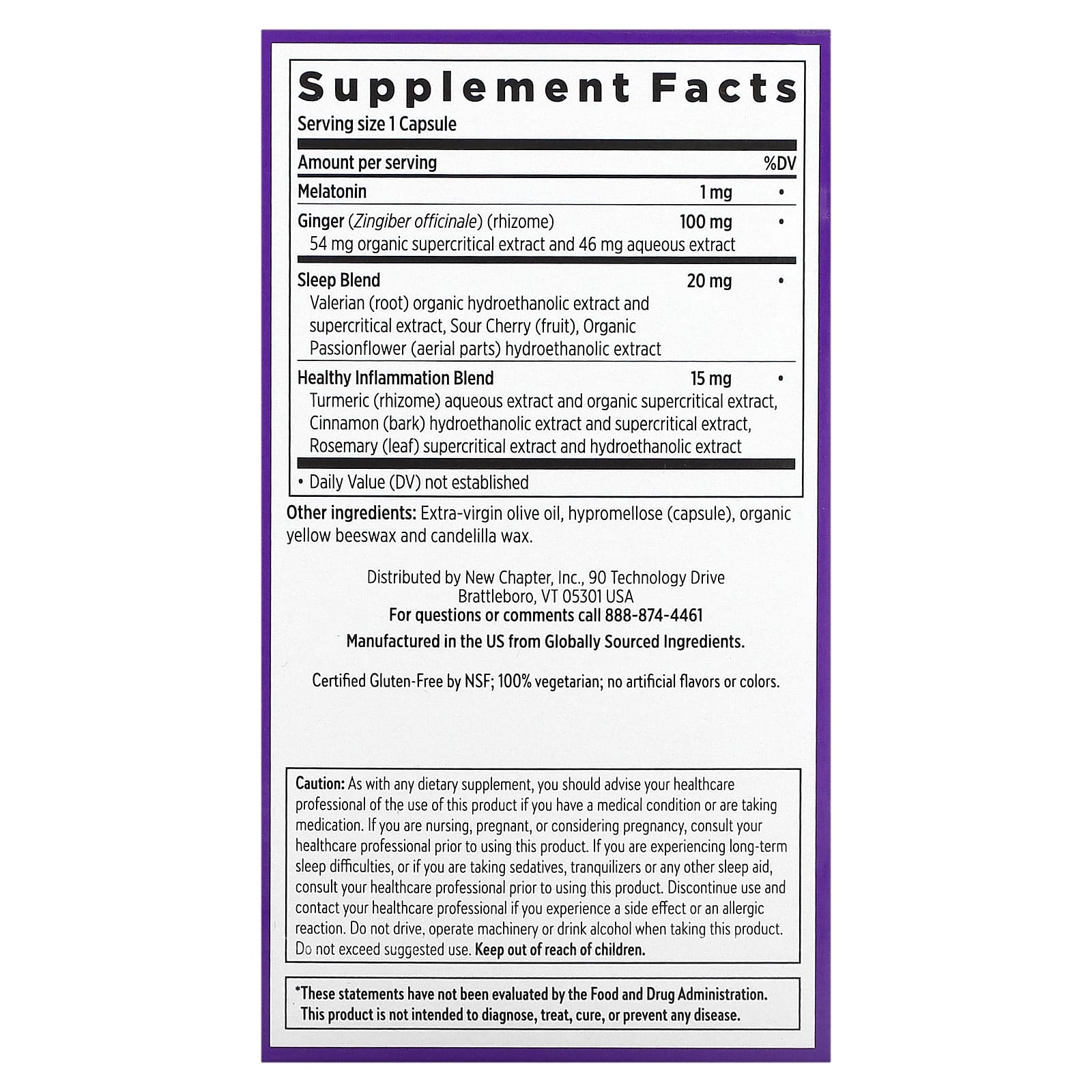 New Chapter, Restful Sleep + Pain, 30 Vegetarian Capsules UPC 727783903433 | HiLife Vitamins