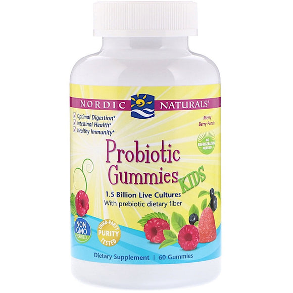 Nordic Naturals, Probiotic Gummies Kids Merry Berry Punch, 60 Gummies - 768990301704 | Hilife Vitamins