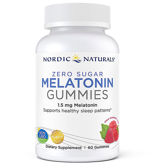 Nordic Naturals, Zero Sugar Melatonin 1.5mg Raspberry, 60 Gummies - 768990301889 | Hilife Vitamins