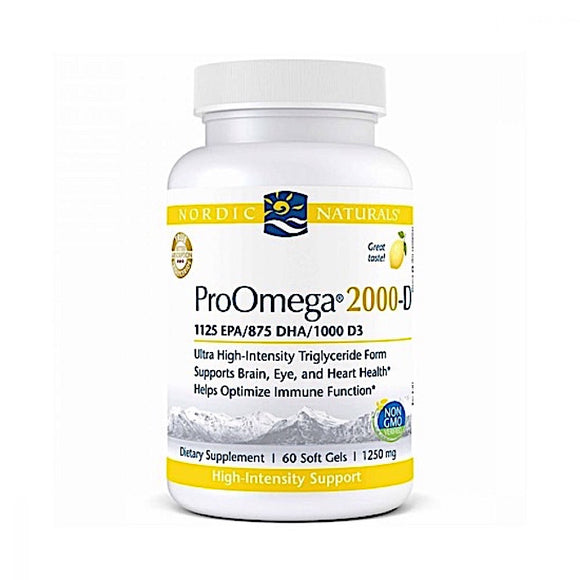 Nordic Naturals Pro, Proomega 2000 With Vitamin D3, 60 Softgels - 768990121340 | Hilife Vitamins