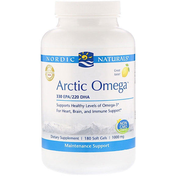 Nordic Naturals, Arctic Omega Lemon, 180 Softgels - 768990041013 | Hilife Vitamins