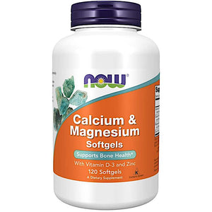Now Foods, Calcium & Magnesium with Vitamin D-3 and Zinc, 120 Softgels - 733739012517 | Hilife Vitamins