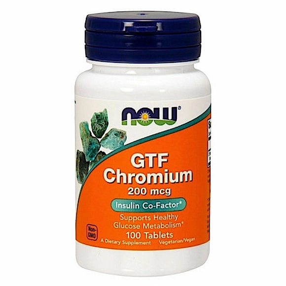 Now Foods, Gtf Chromium 200mcg, 100 Tablets - 733739014306 | Hilife Vitamins