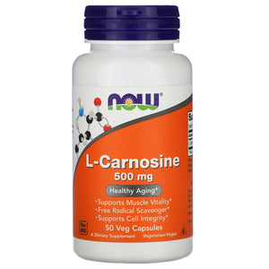 Now Foods, Carnosine 500 mg  50, 50 Veg Capsules - 733739000781 | Hilife Vitamins