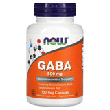 Now Foods, Gaba 500 mg + B-6, 100 Capsules - 733739000873 | Hilife Vitamins