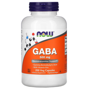 Now Foods, Gaba 500 mg, 200 Capsules - 733739000880 | Hilife Vitamins
