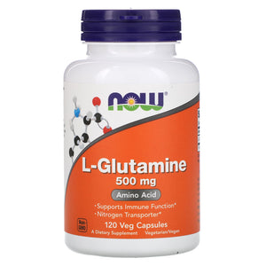 Now Foods, L Glutamine 500 mg, 120 Capsules - 733739000927 | Hilife Vitamins