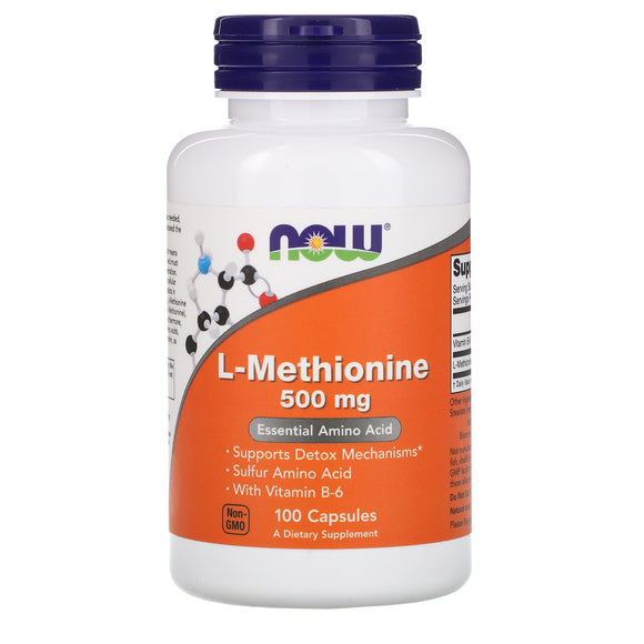 Now Foods, L-Methionine, 500 mg, 100 Capsules - 733739001177 | Hilife Vitamins