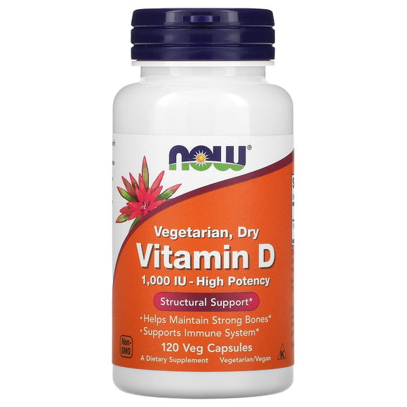 Now Foods, Vitamin D, High Potency, 1,000 IU, 120 Veg Capsules - 733739003683 | Hilife Vitamins
