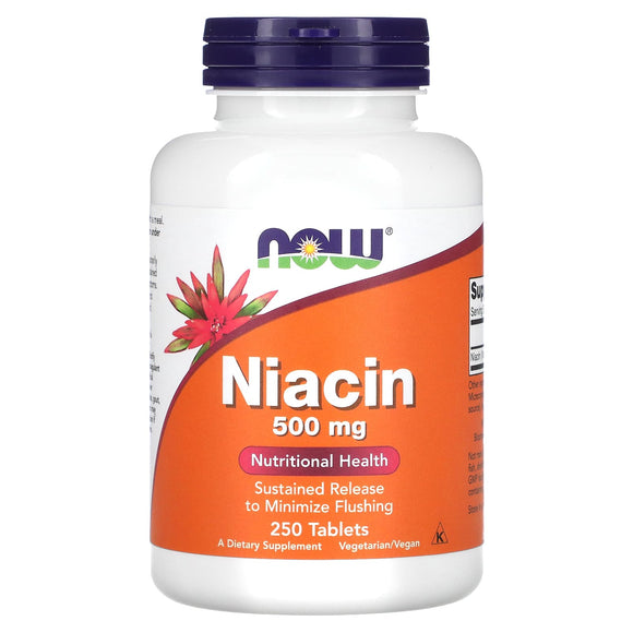 Now Foods, NIACIN 500mg TR, 250 Tablets - 733739004826 | Hilife Vitamins