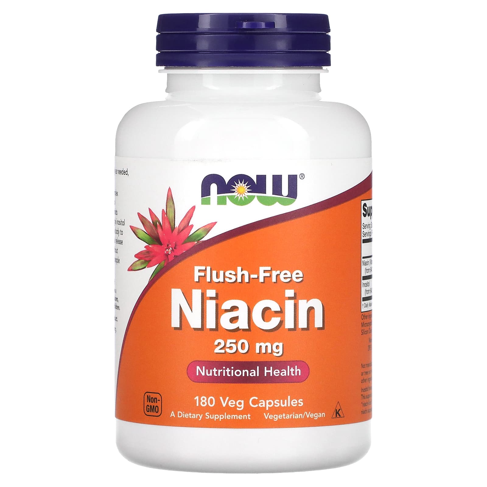 Now Foods, Niacin Flush Free 275 mg, 180 Capsules - 733739004840 | Hilife Vitamins