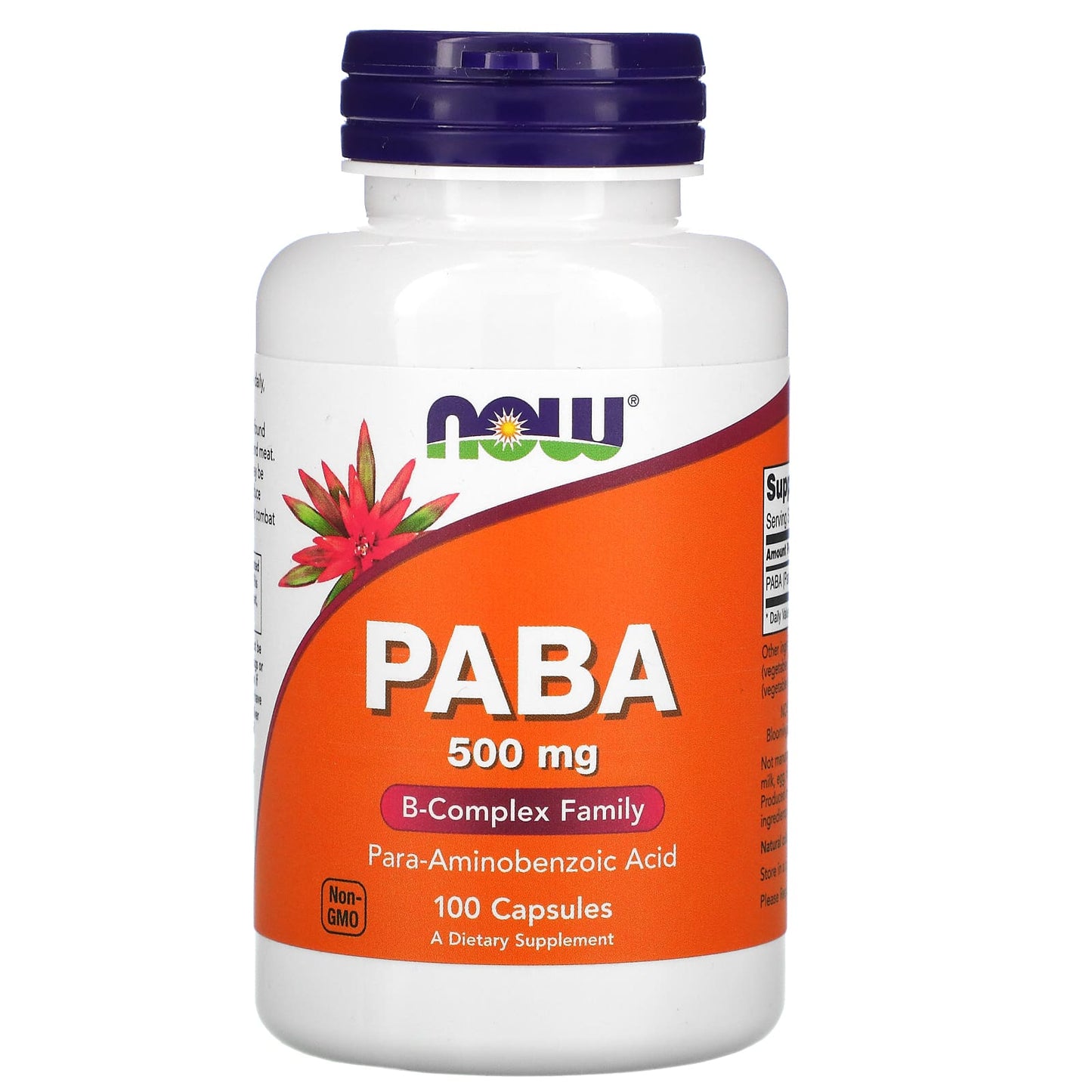 Now Foods, PABA 500mg, 100 Capsules - 733739004857 | Hilife Vitamins