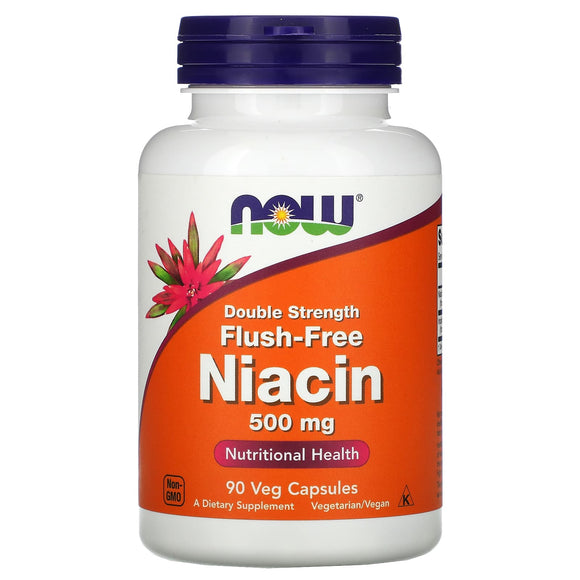 Now Foods, Niacin Flush Free 500 mg, 90 Veg Capsules - 733739004987 | Hilife Vitamins