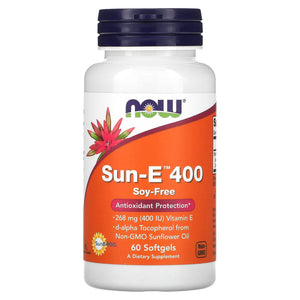 Now Foods, Sun-E 400, 268 mg (400 IU), 60 Softgels - 733739009357 | Hilife Vitamins