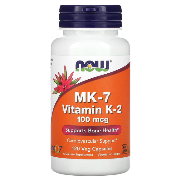 Now Foods, Vitamin K-2 (Mk7) 100 Mcg, 120 Vegetarian Capsules - 733739009937 | Hilife Vitamins