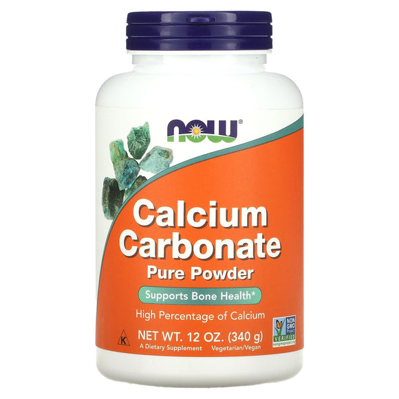 Now Foods, Calcium Carbonate   Pure, 12 OZ Powder - 733739012456 | Hilife Vitamins