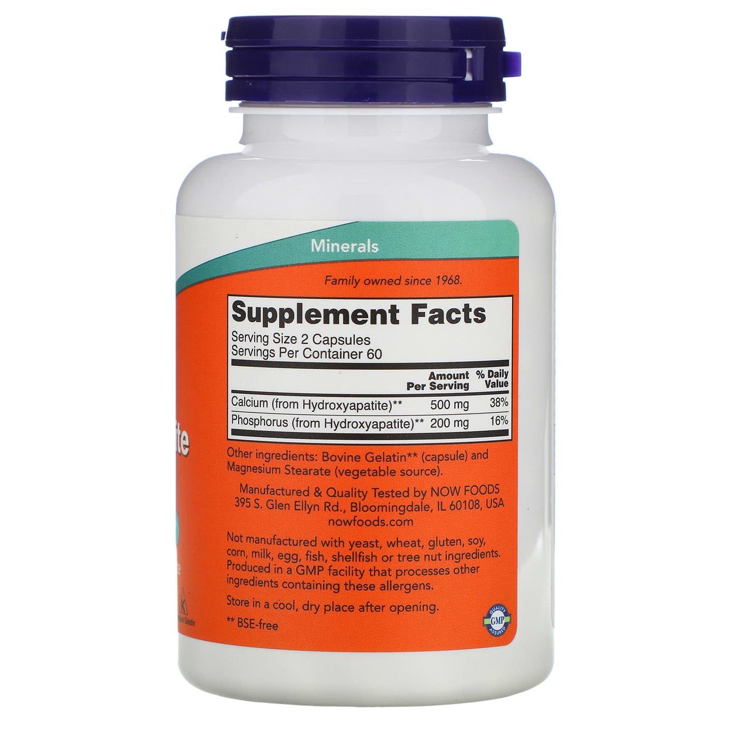 Now Foods, Calcium Hydroxyapatite, 120 Capsules - [product_sku] | HiLife Vitamins